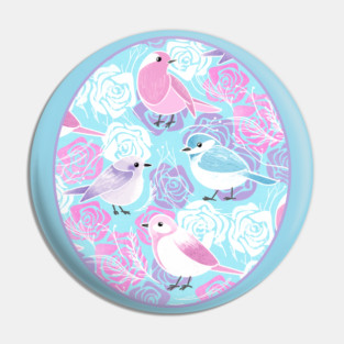 Little Bird Botanical - girly princess colors Pin