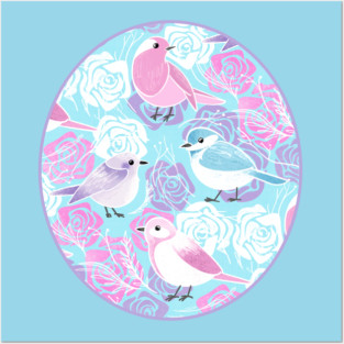 Little Bird Botanical - girly princess colors Posters and Art