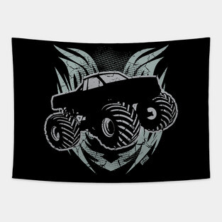 MONSTER TRUCK HERALDIC Tapestry