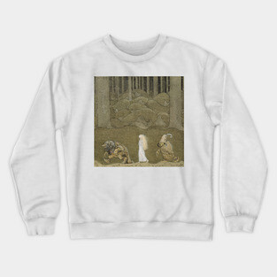 The Princess and the Trolls by John Bauer Crewneck Sweatshirt