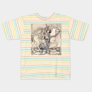 The Horse He Led at the Bit by John Bauer Kids T-Shirt