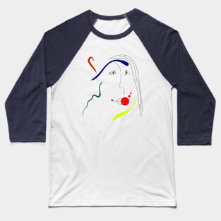 Woman portrait in Joan Miro style Baseball T-Shirt