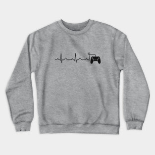 Game Controller Gamer Heartbeat Funny Crewneck Sweatshirt