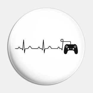 Game Controller Gamer Heartbeat Funny Pin