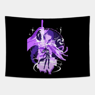 Electro Raiden Shogun Tapestry