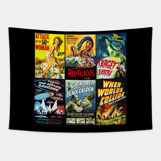 50s Sci-Fi Movie Poster Collection #2 Tapestry