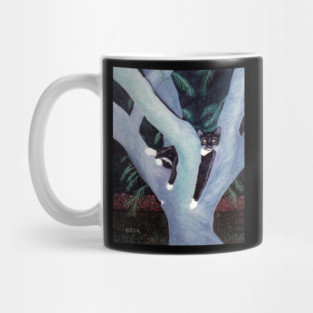 Tuxedo Cat in the Tree Mug