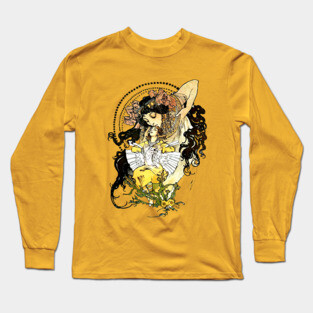 Alphonse Mucha Art Nouveau Vintage Fantasy Fairy Tale Long Sleeve T-Shirt