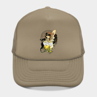 Alphonse Mucha Art Nouveau Vintage Fantasy Fairy Tale Hat