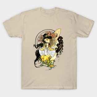 Alphonse Mucha Art Nouveau Vintage Fantasy Fairy Tale T-Shirt