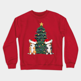 Cute Corgi Christmas Tree Crewneck Sweatshirt