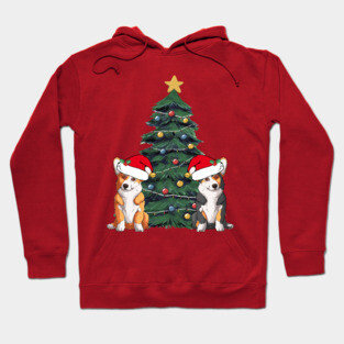 Cute Corgi Christmas Tree Hoodie