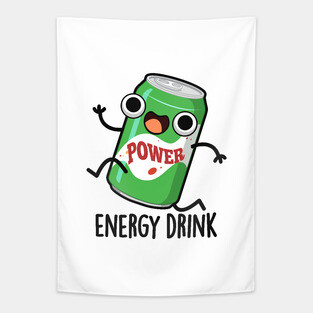 Energy Drink Cute Energetic Drink Pun Tapestry