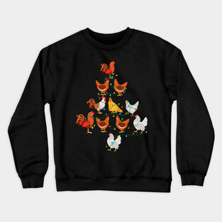 Chicken Christmas Tree Crewneck Sweatshirt