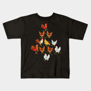 Chicken Christmas Tree Kids T-Shirt