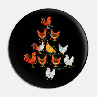 Chicken Christmas Tree Pin