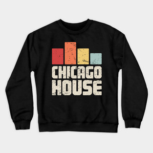 Retro Vintage Chicago House Electronic Music Gift Crewneck Sweatshirt