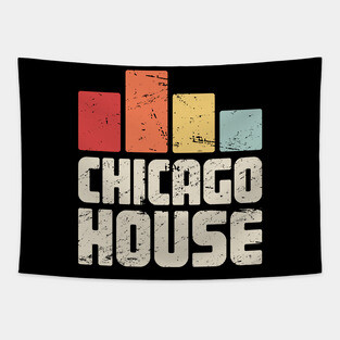 Retro Vintage Chicago House Electronic Music Gift Tapestry