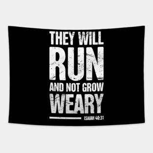 Run - Gift For Christian Workout Gym Fans Tapestry