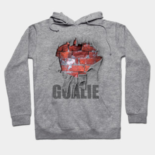 Torn Brick Wall Hockey Goalie - hockey player Hoodie