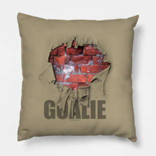 Torn Brick Wall Hockey Goalie - hockey player Pillow