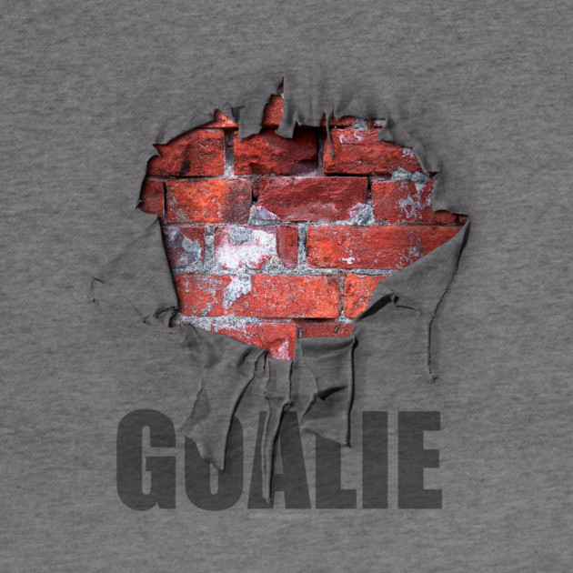 Torn Brick Wall Hockey Goalie - hockey player by eBrushDesign
