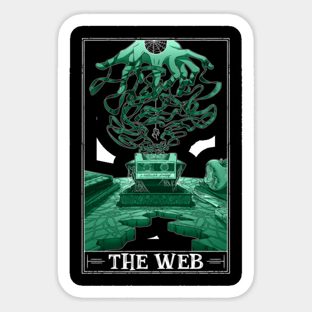 The Web Tarotesque (Dark) Sticker by Rusty Quill