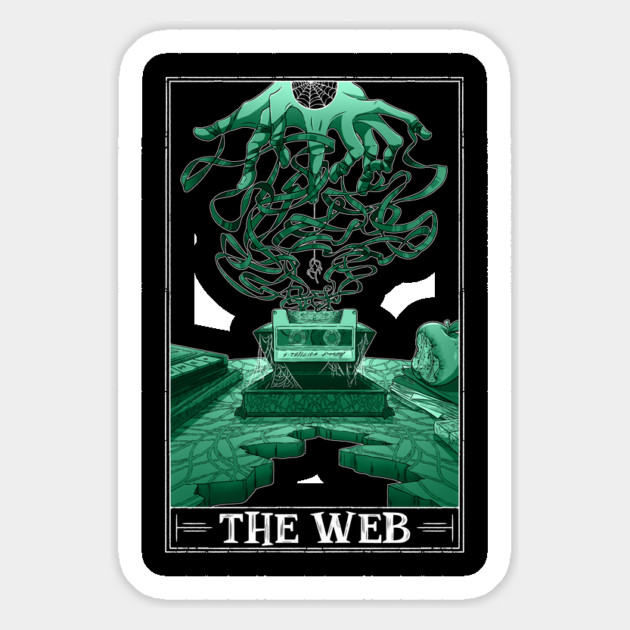 The Web Tarotesque (Dark) Magnet by Rusty Quill