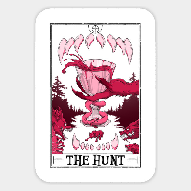 The Hunt Tarotesque (light) Sticker by Rusty Quill