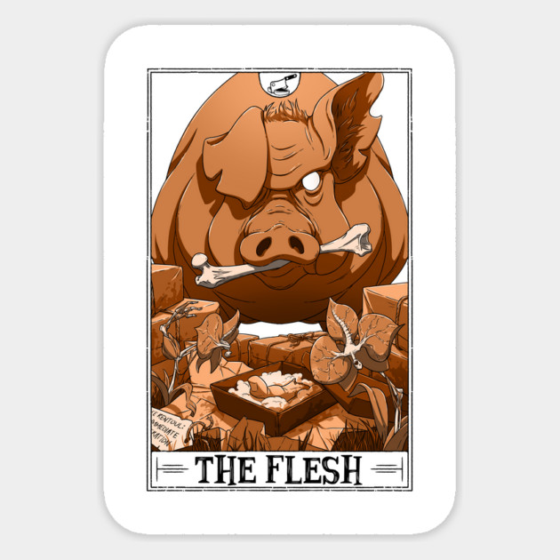 The Flesh Tarotesque (light) Sticker by Rusty Quill