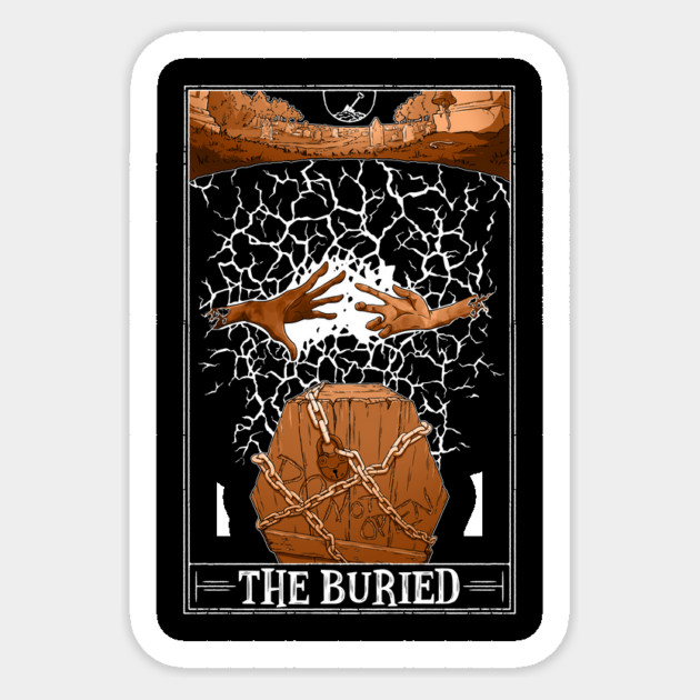 The Buried Tarotesque (Dark) Sticker by Rusty Quill