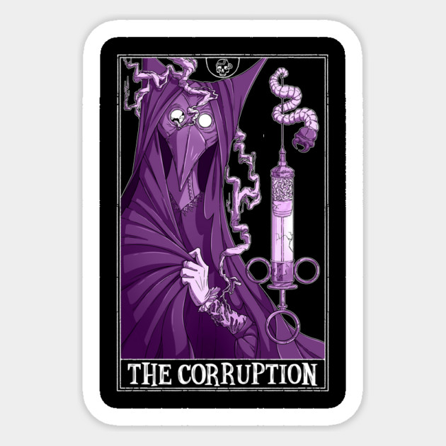 The Corruption Tarotesque (Dark) Sticker by Rusty Quill