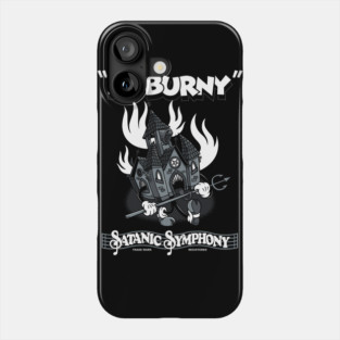 Lil Burny - Satanic Symphony - Vintage Cartoon Burning Church Phone Case