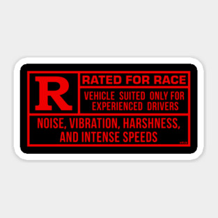 Rated R For Race - Black/Red Sticker