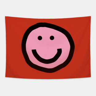 Pink Smiley Face Tapestry