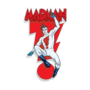 MADMAN Bolt Leap with Shadow on white T-Shirt