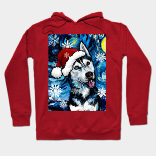 Happy Husky Santa Hoodie