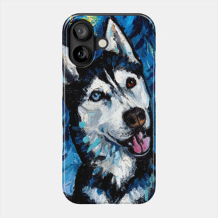 Happy Husky Night (Portrait) Phone Case