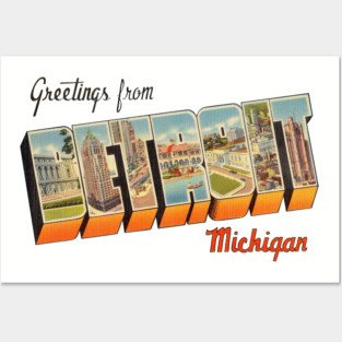 Greetings from Detroit Michigan Posters and Art