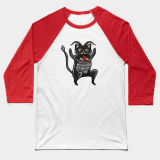 Krampus Cat Baseball T-Shirt
