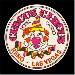 Circus Circus Casino Hotel Vintage Clown Retro Las Vegas Posters and Art