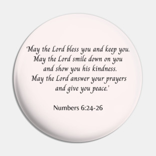 Scripture Verse Numbers 6:24-26 Pin