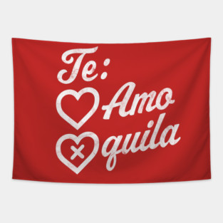 Te Amo Tequila Valentines Day Hearts Retro Vintage Drinking Tapestry