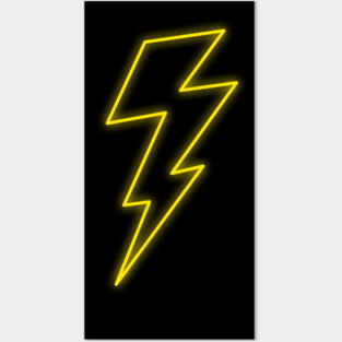 Neon Lightning Bolt Posters and Art