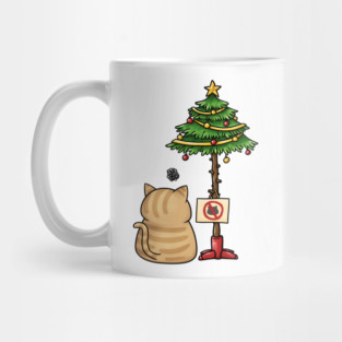 Funny Cat Christmas Tree Mug