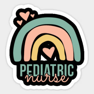 Pediatric Nurse Shirt PEDS RN Pediatrician Rainbow Nursing Sticker