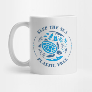 Keep the Sea Plastic Free Underwater Scene Mug