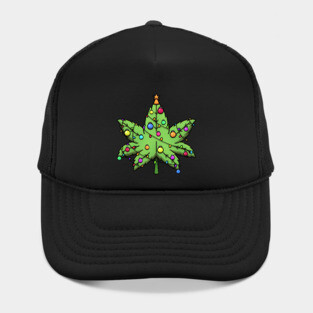 Weed Christmas Tree Hat
