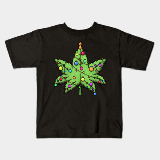 Weed Christmas Tree Kids T-Shirt