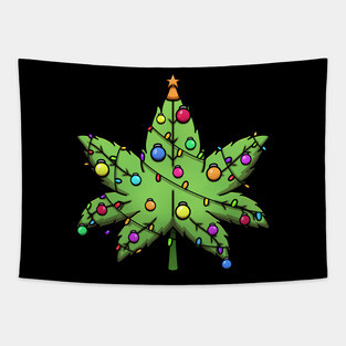 Weed Christmas Tree Tapestry